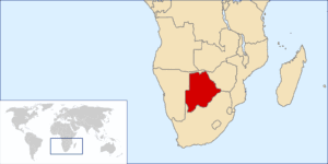 Location of Botswana in Africa